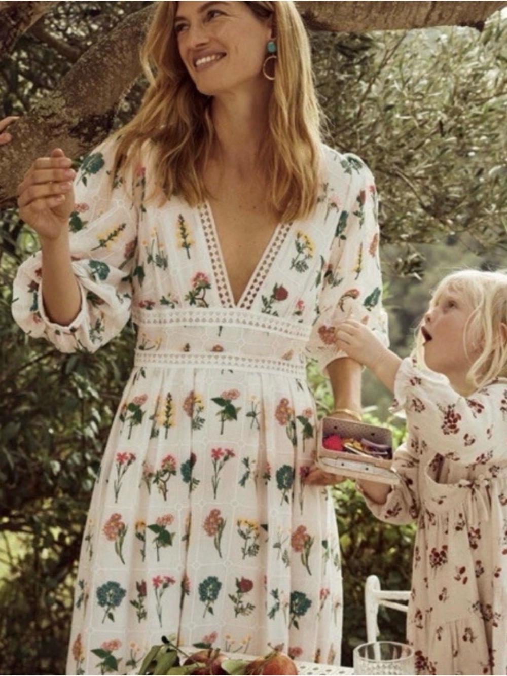 Anthropologie White Embroidered Floral Dress - Size 8